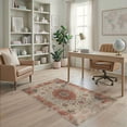 thumbnail image 2 of ODIKA Vintage Oriental Medallion With Distressed Floral Border And Scroll Motifs for Playroom, Bedroom, Reading Nook, Pet Friendly & Kids Safe Play, 2 of 7