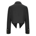 thumbnail image 5 of jsaierl Women's Elegant Shawl Collar Crop Open Front Button Jacket Long Sleeve Work Office Short Blazer, 5 of 6