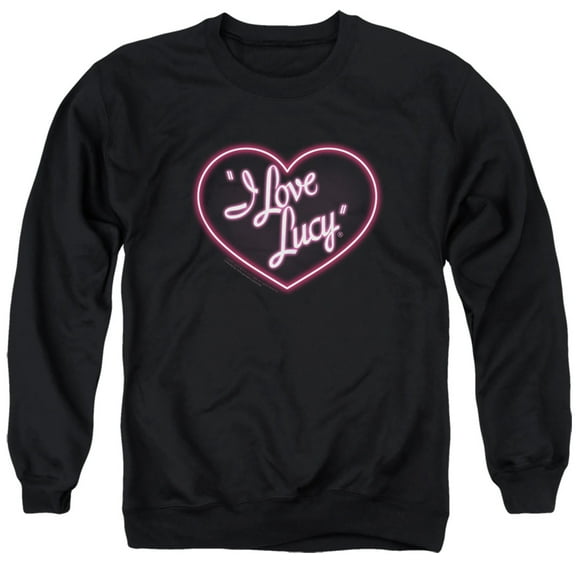 I Love Lucy Neon Logo Adult Crewneck Sweatshirt Black