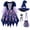 Purple, variant on Kakishop Witch Costume for Girls Princess Dress with Hat and Wand Party Halloween Costumes for Kids, 4-5 Years