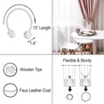 thumbnail image 4 of Pure White Tieback - Flexible Design with Wooden Tips and Faux Leather Covering - Complete Your Window Treatments, 4 of 7