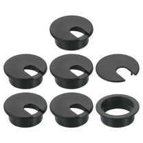 6 Pack 35mm (1.38 Inch) Desk Grommet, Plastic Cable Hole Cover, Wire Cord Cable Organizer, Black