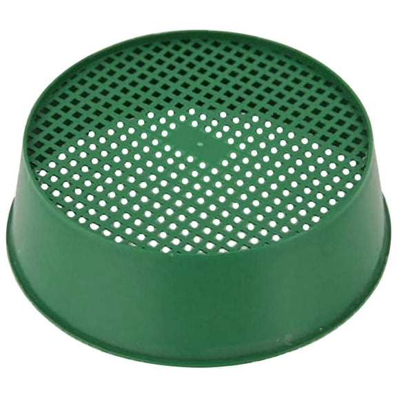 ibasenice Green Plastic Soil Sifting Pan Garden Gadget Manual Soil Strainer for Sand Rocks and Debris