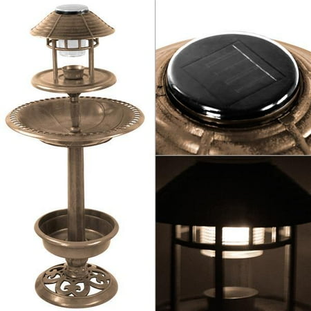 Yaheetech Garden Bird Feeder Bath Solar Light Hotel Ornamental