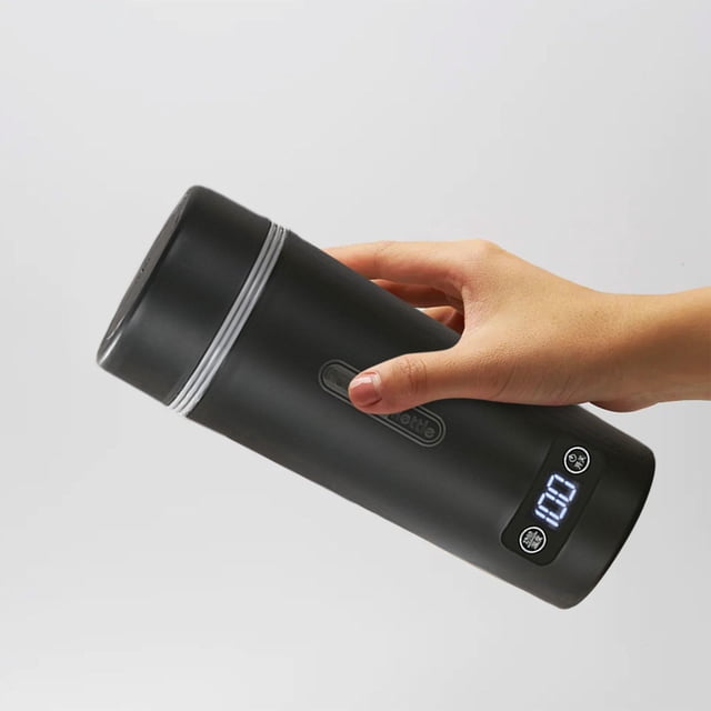 Hervidor de agua portátil, pequeña caldera de agua, tetera inteligente, hervidor de café, hervidor de té eléctrico para viajes de negocios, oficina, negro BLESIY Hervidor eléctrico portátil