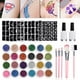 thumbnail image 1 of Kit de tatuajes con purpurina Sincero para niños adolescentes y adultos 24 latas 120 plantillas, 1 of 8
