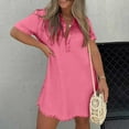 thumbnail image 2 of Kyusrd Robe d'Été pour Femmes Robe Mini Robe T-Shirt Robe pour Femmes de Couleur Unie Décontractée à Manches Courtes Coupe Ample avec Poches, 2 of 5