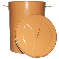 20 Gallon Metal Trash Can with Lid Outdoor Galvanized Steel Copper