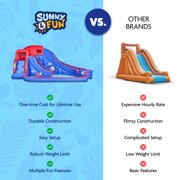 Sunny & Fun Fun Water Slide Park with Blowup Pool & Pump for Kids Water Play