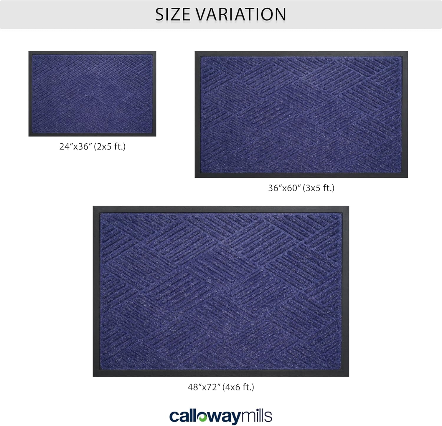 Calloway Mills 113200406 Graphite Grid Blue Mat 4" x 6"