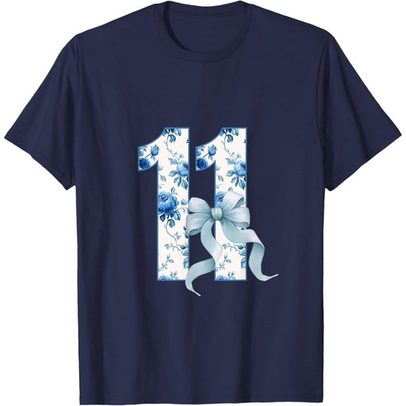 Birthday Girl Coquette Girly Blue Bow 11Th T-Shirt
