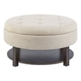 thumbnail image 3 of Miller Round Storage Ottoman - Beige, 3 of 7