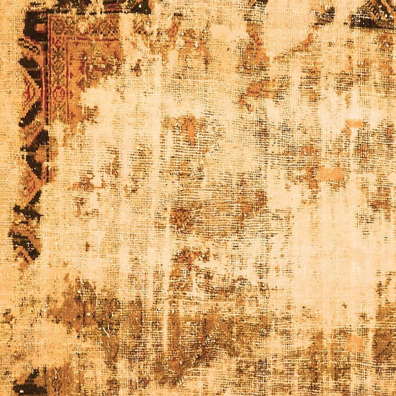 Ahgly Company Indoor Square Abstract Orange Modern Area Rugs, 7' Square