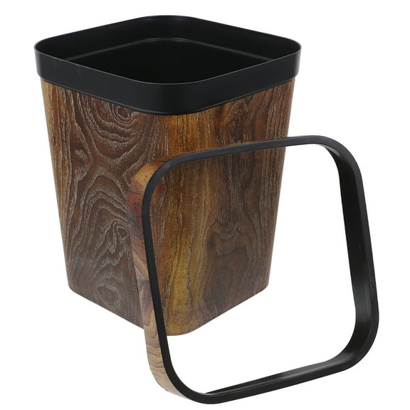 Large Sculpture Imitation Wood Grain Trash Can Office