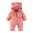 thumbnail image 2 of Timegard Newborn Baby Clothes Winter Toddler Cute Fleece Hoodies Onesie Zip up Comfy Infant Rompers, 2 of 6