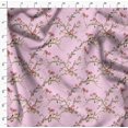 thumbnail image 4 of Soimoi Pink Poly Georgette Fabric Floral & Franklin Gull Bird Printed Fabric 1 Yard 52 Inch Wide, 4 of 5