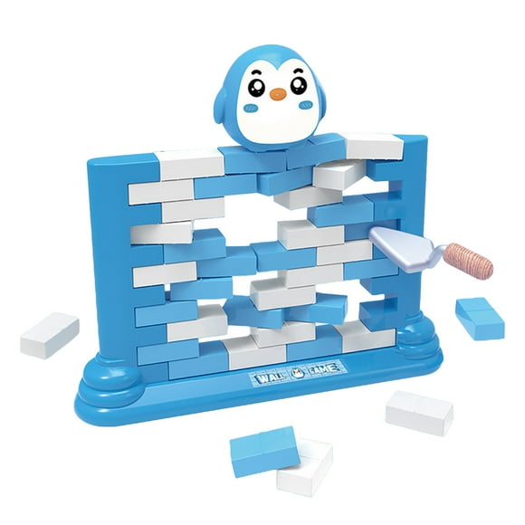 YHWJZYF Board Game Toys Educational Table Game Double Building Blocks Push Wall Montessori Toys Suitable For 4 -12 Years Old Children Game Three Animals Blue