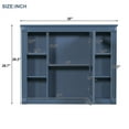 thumbnail image 4 of Bathroom Wall Cabinet, Medicine Cabinet with Mirror Door and 6 Open Shelves, Bathroom Storage Cabinet Wall Mounted, 35'' x 28'', Blue, 4 of 9