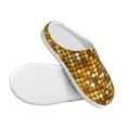 thumbnail image 3 of Rateoe Bright Shiny Golden Print Women's Men's Cotton Knit Slippers Lightweight Memory Foam Indoor House Shoes with Anti-Skid Sole-40/41, 3 of 7