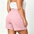 thumbnail image 6 of FchengtaiS Plus Size Womens Wide Leg Linen Shorts Summer Casual Loose Dress Shorts Elastic High Waisted Bermuda Shorts with Pockets, 6 of 7