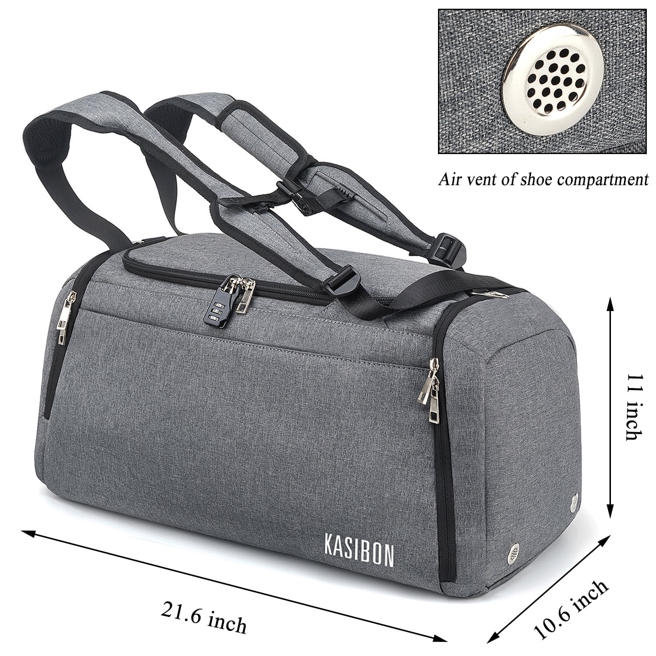 UKEIN Gym Bag for Men Sports Duffel Bags for Travel 42L Waterproof Gym Duffle Bags for Men with Shoe Compartment and Wet Pocket