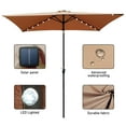 thumbnail image 5 of Aukfa 10 x 6.5ft Rectangular Patio Solar LED Lighted Outdoor Umbrellas for Market Beach Pool - Brown, 5 of 8