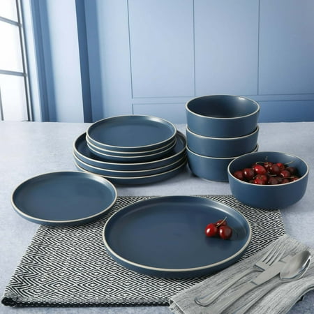 

IMEISH Everyday Essential Cobalt Dinnerware Set 12-Piece Set