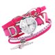 thumbnail image 1 of Reloj de pulsera con patrón de oscilación de corazón de cuarzo con correa de cuero de PU para mujer a la moda (rojo rosa), 1 of 4
