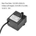 thumbnail image 2 of Uxcell 132 GPH (500L/H, 5W, 12-24V) DC Plug  Submersible Water Pump with 4.9ft (1.5M) Power Cord, 2 of 5