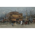 thumbnail image 2 of Eugène Galien-Laloue 18x12 Black Ornate Wood Framed Double Matted Museum Art Print Titled - The Theatre Du Chatelet, Paris, 2 of 5