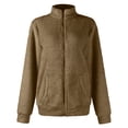thumbnail image 3 of LIaqionyy Women's Fleece Jacket Casual Full Zip Long Sleeve Soft Warm Lightweight Winter Coat with Pockets, 3 of 4