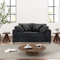 thumbnail image 4 of Roundhill Furniture Belvoir 3-Piece Living Room Set, Sofa Loveseat and Ottoman, Charcoal, 4 of 14