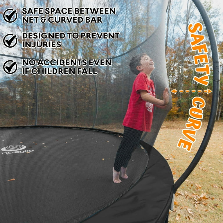 JUMPZYLLA 14FT Trampoline with Enclosure Net & Ladder - Easy JUMPZYLLA 14FT Trampoline with Enclosure Net & Ladder - Easy