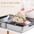 thumbnail image 3 of FORMRS Makeup Bag Travel Cosmetic Organizer for Women Fold Flat Zipper Pouch with Handle, Beige Apple Pattern, 3 of 8
