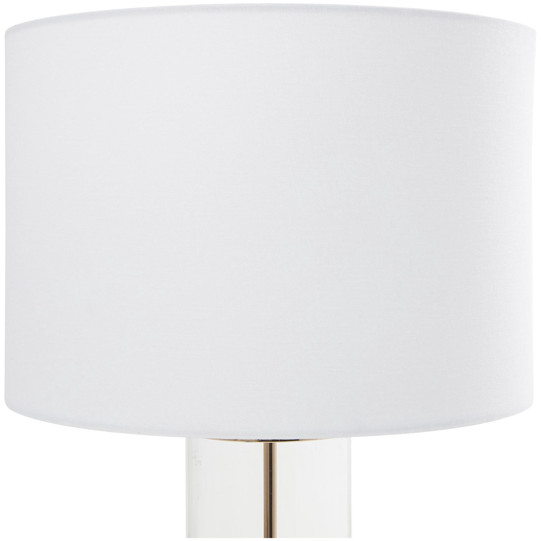 CosmoLiving by Cosmopolitan 25" Transparent Base Gold Table Lamp with Cream Linen Shade