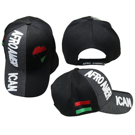 Afro American Country Black White Letter Crest Patch Side Embroidered Hat Cap