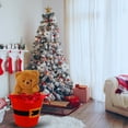thumbnail image 4 of (3) Christmas Plastic Red Buckets with Santa Belt Design 7.95in Multipurpose Pail Container Decorative Home Kitchen Xmas Tree Candy Gift Basket for Holiday Party Supplies & CUSTOM Storage Carrier, 4 of 7