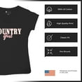 thumbnail image 6 of Country Girl Logo Women's V-Neck T-shirt Western Rodeo Style Southern Pride Cowgirl Rustic Feminine Farm Life Ranch Tee, 6 of 7
