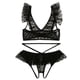 thumbnail image 1 of Gibobby Tangas de mujer sexy para sexo Día de San Valentín Ropa interior de encaje más ropa de dormir negra tamaño nuevo sujetador + Tanga conjunto de mujer lencería ínti(Negro, 4XL), 1 of 5