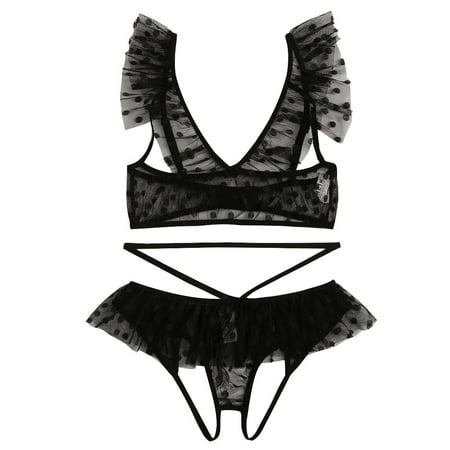 

Lingerie for Women Sleepwear Plus Black Women Set Bra+Thong Underwear Size Lace Lingerie Lingerie for Women Plus Size