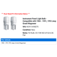 thumbnail image 2 of Instrument Panel Light Bulb - Compatible with 1984 - 1991, 1993 Jeep Grand Wagoneer 1985 1986 1987 1988 1989 1990, 2 of 2