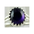 thumbnail image 3 of Navya Craft Amethyst Oval 925 Sterling Silver Handmade Women Statement Ring Purple Gemstone Ring Size 5.0, 3 of 4
