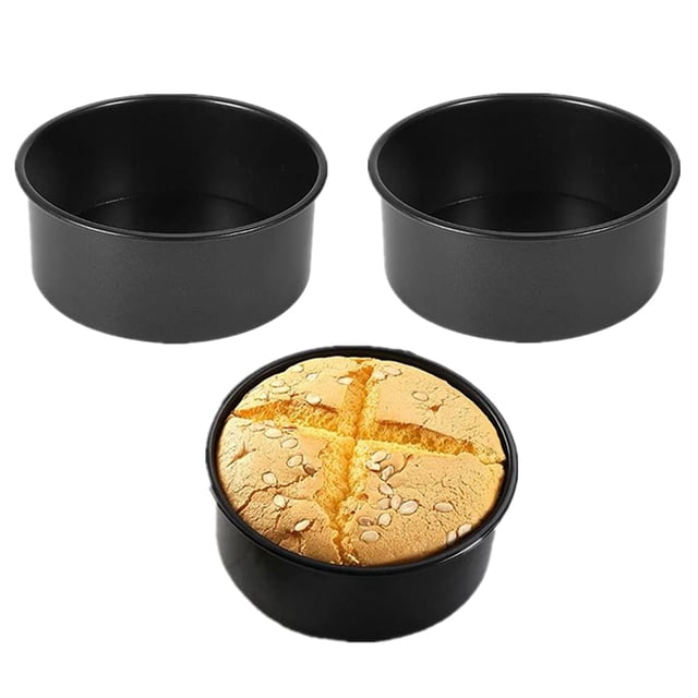 Paquete de 3 moldes para pasteles negros, mini moldes para pasteles, moldes redondos de aluminio para pasteles, utilizados para reuniones familiares para hornear mini pasteles, pizza, quiche