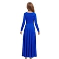 thumbnail image 2 of Zaldita Kids Girls Praise Dance Dress Long Sleeve Liturgical Lyrical Robe Worship Church Maxi Swing Skirt Dancewear Royal Blue 8, 2 of 7