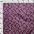 thumbnail image 3 of oneOone Cotton Cambric Dark Magenta Fabric Boho Decorative Leaf Sewing Material Print Fabric By The Yard 42 Inch Wide, 3 of 4