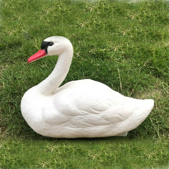 Cameland Functional Homewares 1Piece Hunting White Bait Garden Plastic Pond Decor White Swan Pet