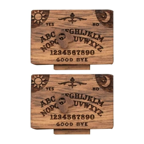 Clearance! 2Pcs Miniature Spirit Board with Drawer Miniature Ouija Board with A Secret Planchette Drawer Miniature Ouija Board Game Wooden Ouija Board Miniatures with Planchettes Oui