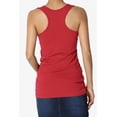 thumbnail image 2 of TheMogan Women's Basic Scoop Neck Racerback Stretch Cotton Tank Top Sleeveless Sporty Tee Dark Red S, 2 of 7