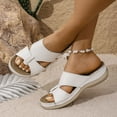thumbnail image 5 of THDHVS Womens Sandals,Comfortable Sandals for Women,Women's Fashion Casual Summer Large Size Beach Wedge Thick Bottom Sandals Slippers White 7, 5 of 5