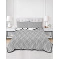 thumbnail image 3 of Grey White Stripes Full Size Down Alternative Comforter, Lightweight Comforter Quilt Bedding Set with Pillow Shams Simple Geometric Modern Monochrome All Seasons Bed Comforter Duvet Insert 78"x90", 3 of 7
